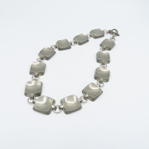 160 - Pewter necklace & bracelet set by maker Jorgen Jensen (160g)