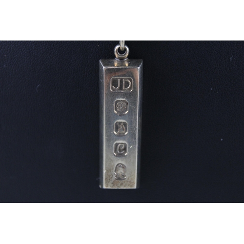 161 - Silver ingot necklace with 1977 jubilee Britannia hallmarks (40g)