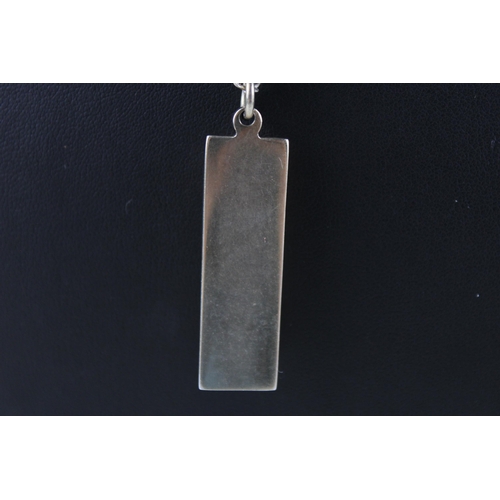 161 - Silver ingot necklace with 1977 jubilee Britannia hallmarks (40g)