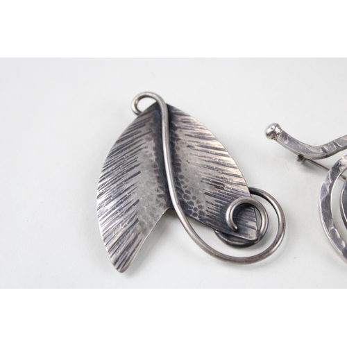 164 - Two silver modernist brooches (47g)