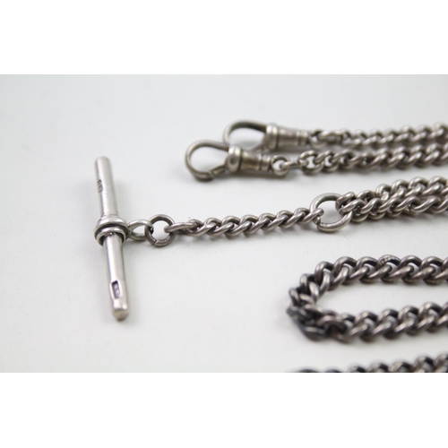 172 - Two silver antique watch chains (58g)