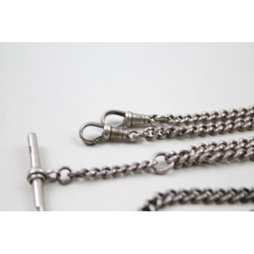 172 - Two silver antique watch chains (58g)