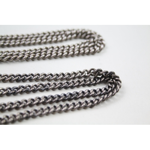 172 - Two silver antique watch chains (58g)