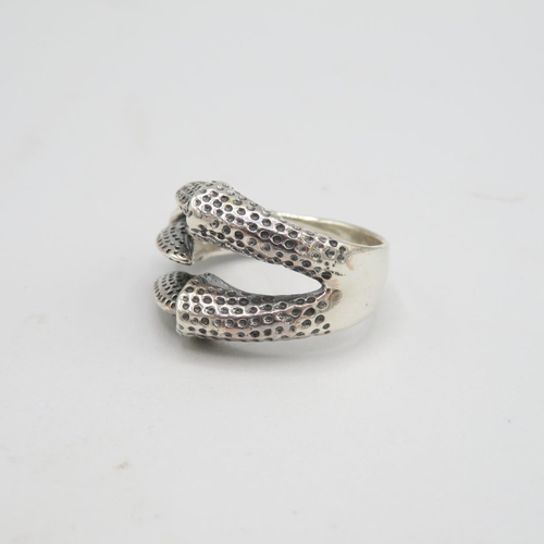 197 - HM Sterling Silver 925 triple claw ring (10.3g) In excellent condition