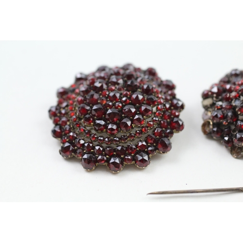 10 - 5x 4ct gold bohemian garnet antique jewellery (as seen) (36.8g)