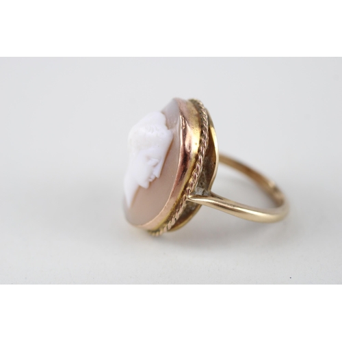 11 - 9ct gold shell cameo dress ring (5.5g) Size  O