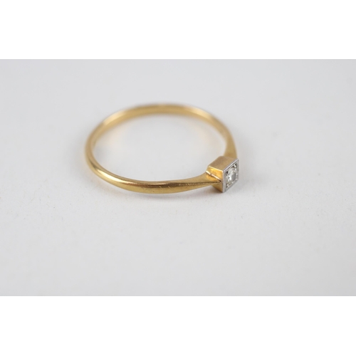 22 - 18ct gold & platinum early 20th century diamond ring (1.5g) Size  N