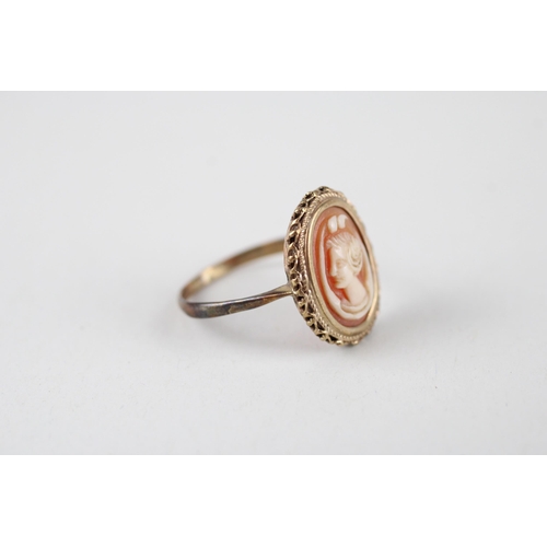 36 - 9ct gold shell cameo dress ring (1.8g) Size  N