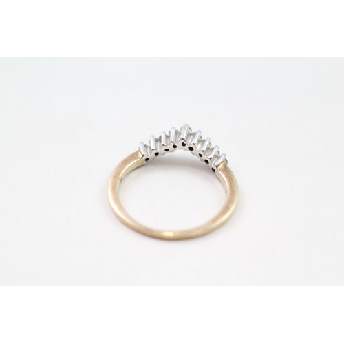 46 - 9ct gold diamond wishbone ring (1.8g) Size  M