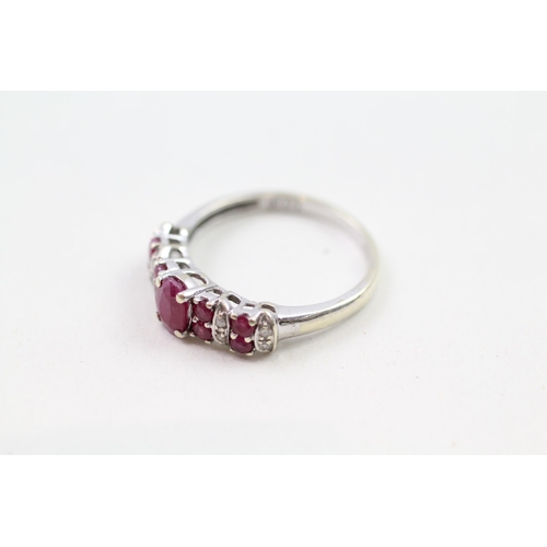 5 - 9ct gold ruby & diamond ring (2.4g) Size  M