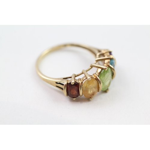 97 - 9ct gold multi-gemstone dress ring (3.3g) Size  O