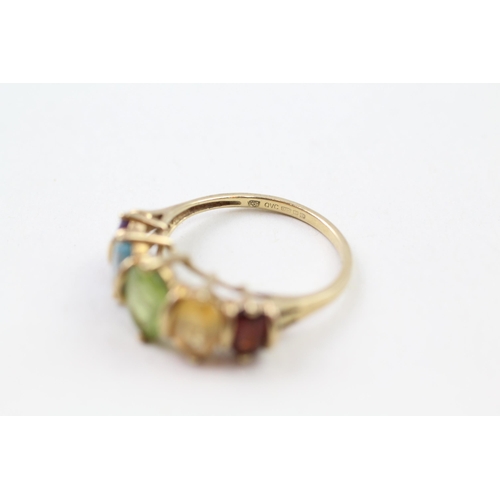 97 - 9ct gold multi-gemstone dress ring (3.3g) Size  O