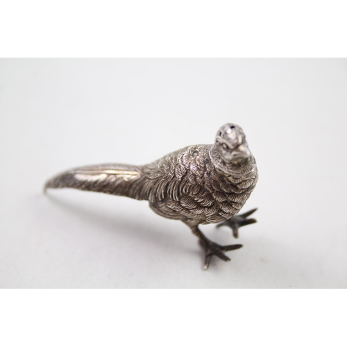 256 - Antique Late Victorian 1901 Birmingham Sterling Silver Pheasant Salt Shaker (28g)