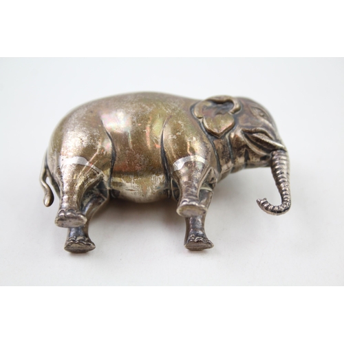 269 - Antique Edwardian 1905 Birmingham Sterling Silver Elephant Pin Cushion (86g)