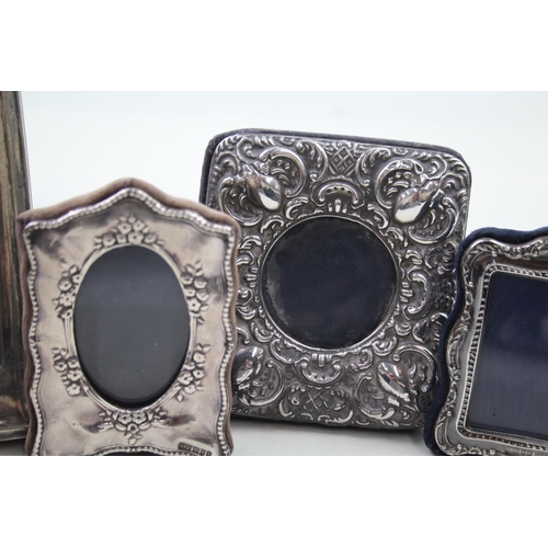 274 - 4 x Antique / Vintage Hallmarked .925 Sterling Silver Photograph Frames (357g)