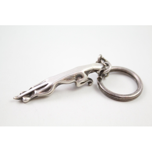 283 - JAGUAR Stamped .925 Sterling Silver Novelty Keyring Leaping (35g)