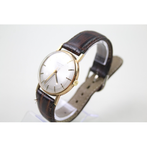 291 - LONGINES 9ct Gold Cased Gents Dress WRISTWATCH Hand-wind WORKING