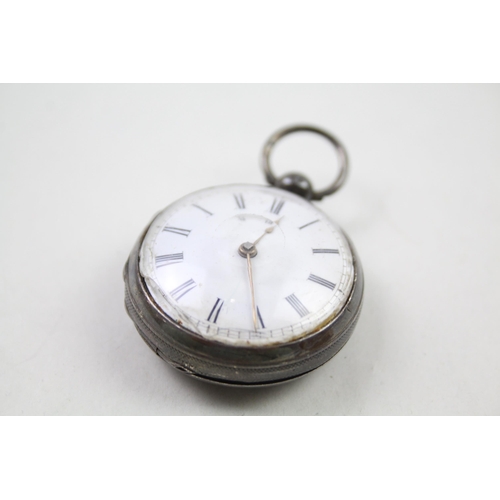 298 - Rare Sterling Silver Ladies Antique Verge Fusee POCKET WATCH Key-wind WORKING