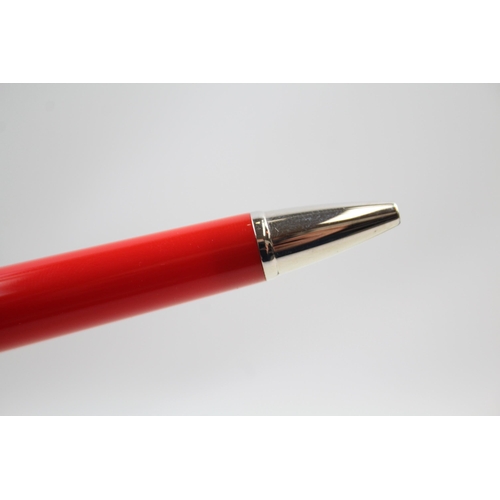 308 - MONTEGRAPPA Red Lacquer & Silver Tone Ballpoint Pen / Biro WRITING Boxed