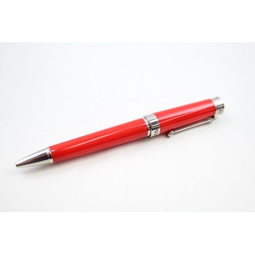 308 - MONTEGRAPPA Red Lacquer & Silver Tone Ballpoint Pen / Biro WRITING Boxed