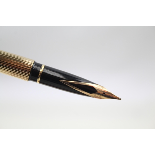 318 - Vintage SHEAFFER Targa Gold Plated Fountain Pen w/ 14ct Gold Nib WRITING Boxed