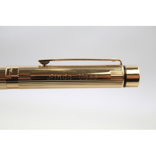 318 - Vintage SHEAFFER Targa Gold Plated Fountain Pen w/ 14ct Gold Nib WRITING Boxed