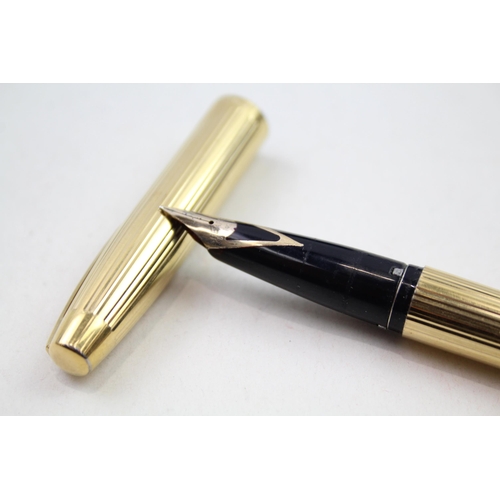 319 - Vintage SHEAFFER Imperial Gold Plated Fountain Pen w/ 14ct Gold Nib WRITING