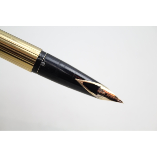 319 - Vintage SHEAFFER Imperial Gold Plated Fountain Pen w/ 14ct Gold Nib WRITING