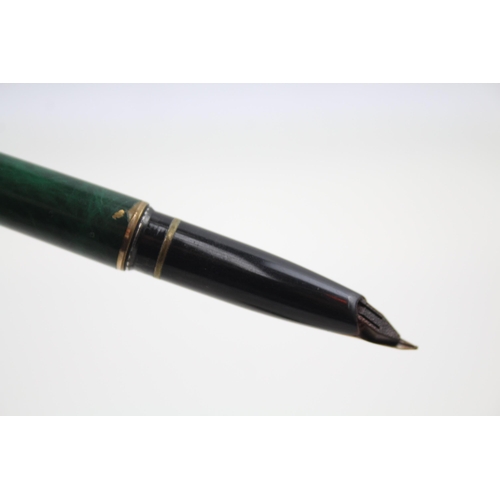 322 - Vintage SHEAFFER Targa Green Lacquer Fountain Pen w/ 14ct Gold Nib WRITING