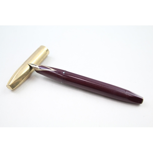 324 - Vintage SHEAFFER PFM Pen For Pen Burgundy Fountain Pen 14ct Nib WRITING