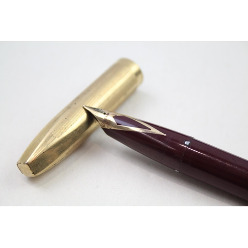 324 - Vintage SHEAFFER PFM Pen For Pen Burgundy Fountain Pen 14ct Nib WRITING