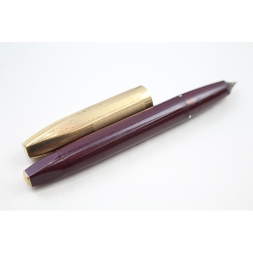 324 - Vintage SHEAFFER PFM Pen For Pen Burgundy Fountain Pen 14ct Nib WRITING