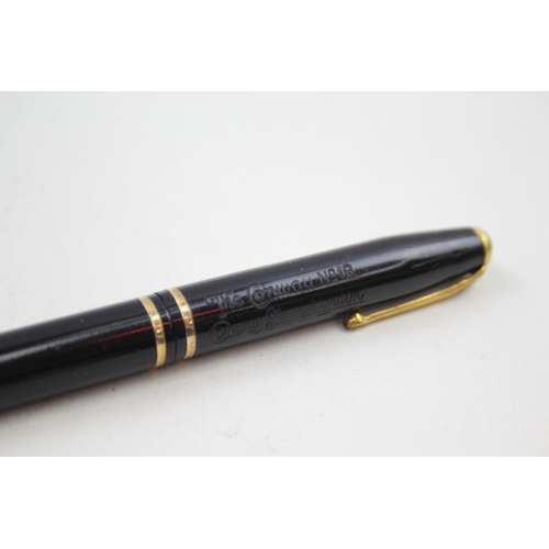 334 - Vintage CONWAY STEWART 24 Black FOUNTAIN PEN w/ 14ct Gold Nib WRITING