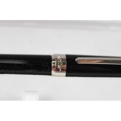 345 - CARTIER Black Lacquer Fountain Pen w/ 18ct White Gold Nib WRITING Boxed