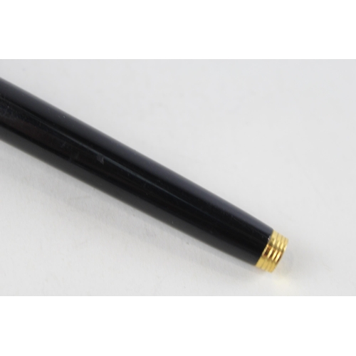 350 - Vintage PARKER 75 Black Lacquer Fountain Pen w/ 14ct Gold Nib WRITING