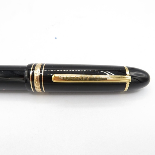 358 - MONTBLANC Meisterstuck No.149 Black Fountain Pen w/ 18ct Gold Nib WRITING