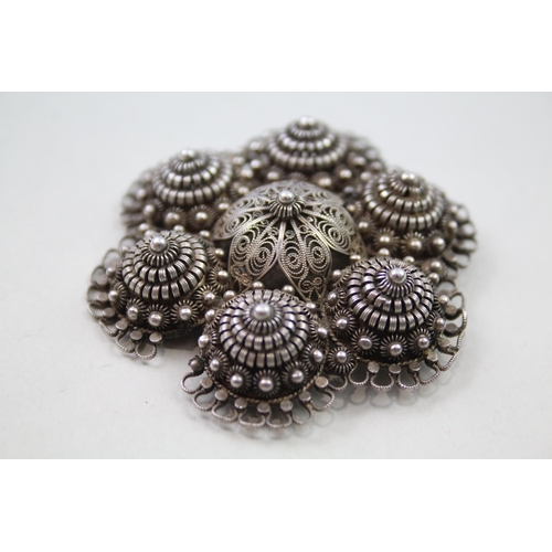 178 - Silver antique filigree brooch by Jacob Ulrich Holfeldt (20g)