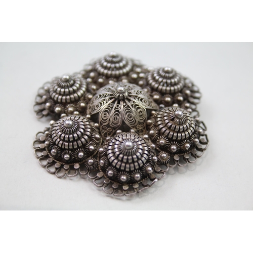 178 - Silver antique filigree brooch by Jacob Ulrich Holfeldt (20g)