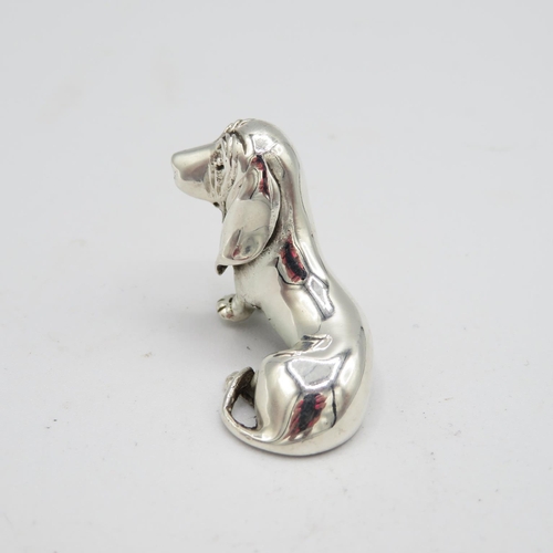 199 - HM 925 Sterling Silver Bassett Hound Dog in excellent condition (15g)  40mm long