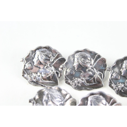 248 - A collection of silver Art Nouveau buttons (26g)