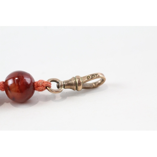 108 - 9ct gold carnelian necklace (79.2g)