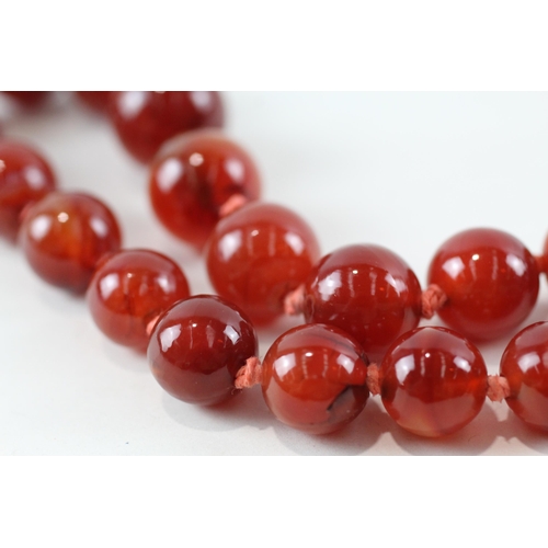 108 - 9ct gold carnelian necklace (79.2g)