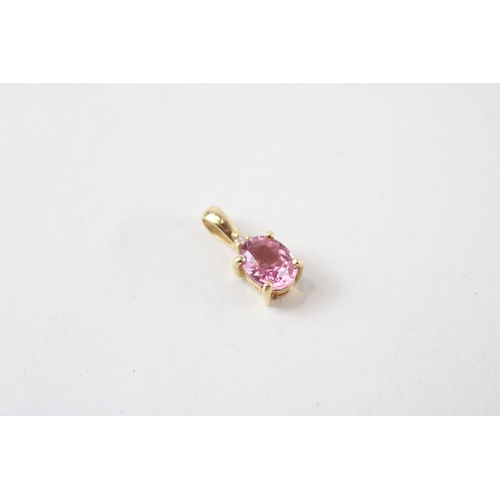 13 - 2 x 9ct gold diamond & ruby pendants (2g)