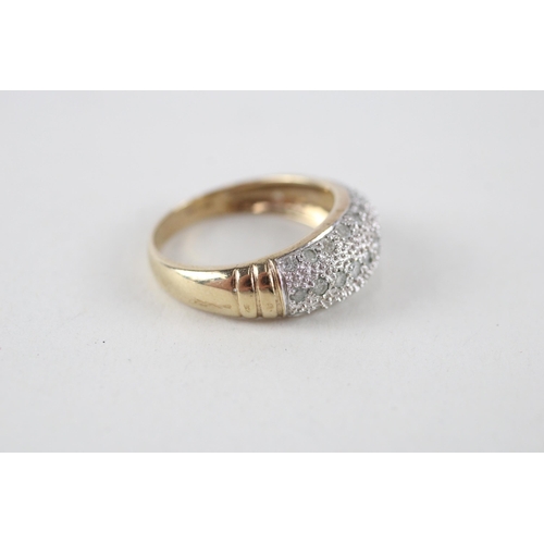 137 - 9ct gold diamond ring (4.3g) Size  P