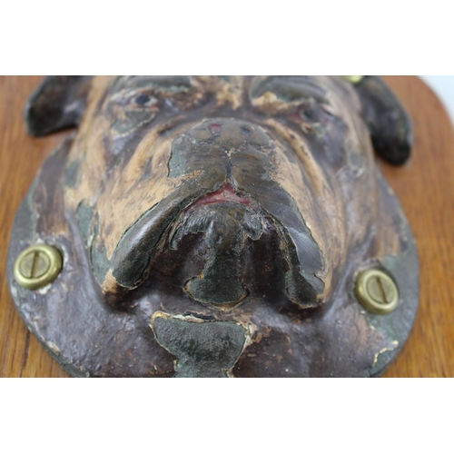 265 - Vintage Cast Iron Painted Novelty British Bulldog Wall Plaque