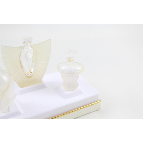 279 - LALIQUE Early 2000's Set of 3 Decorative Ladies Scent / Perfume Bottles Boxed