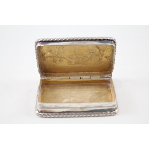 294 - Vintage Hallmarked 1951 Birmingham Sterling Silver Figural Snuff Box (48g)