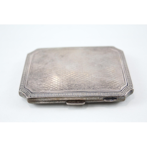 306 - Vintage Art Deco 1928 Birmingham Sterling Silver Ladies Cigarette Case (65g)