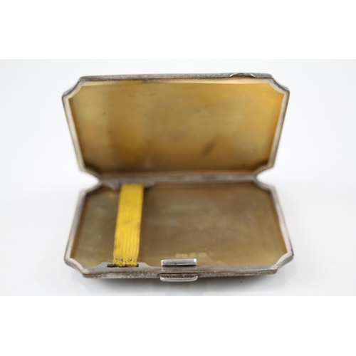 306 - Vintage Art Deco 1928 Birmingham Sterling Silver Ladies Cigarette Case (65g)