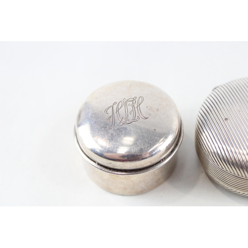 308 - 3 x Antique / Vintage .800 & .925 Sterling Silver Pill / Trinket Boxes (65g)